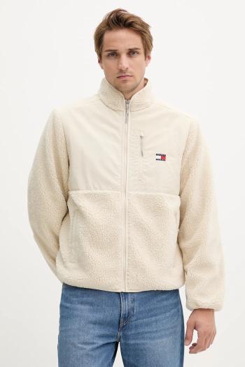 Bunda Tommy Jeans béžová farba, prechodná, DM0DM21682