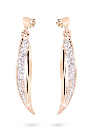 Cutie Jewellery Štýlové náušnice z ružového zlata s trblietavými zirkónmi Z8046-30-10-X-4