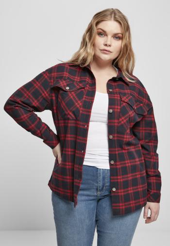 Urban Classics Ladies Oversized Overshirt midnightnavy/red - S