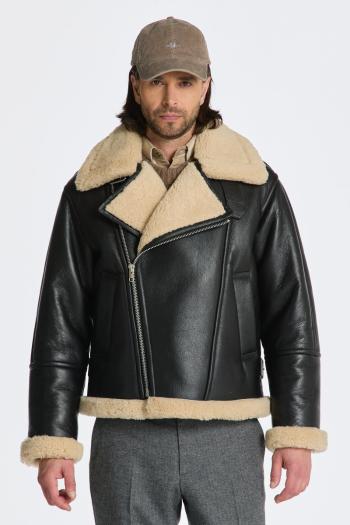 BUNDA GANT HEAVY SHEARLING JACKET BLACK