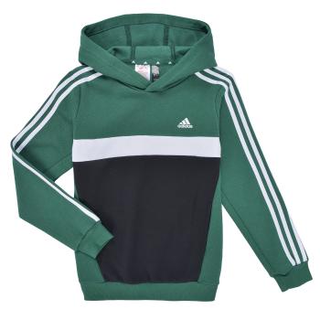 adidas  Tiberio 3-Stripes Colorblock Fleece Hoodie  Mikiny Zelená