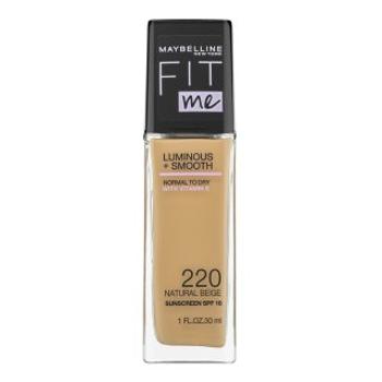 Maybelline Fit Me! Luminous + Smooth Foundation folyékony make-up az egységes és világosabb arcbőrre 220 Natural Beige 30 ml