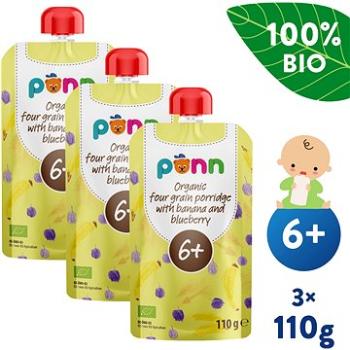 SALVEST Ponn BIO Banán s čučoriedkou a obilnými vločkami 3× 110 g (8594200260705)