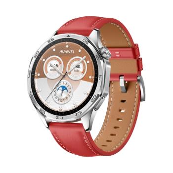 LEATHER Kožený remienok pre Huawei Watch GT 5 Pro 46mm červený