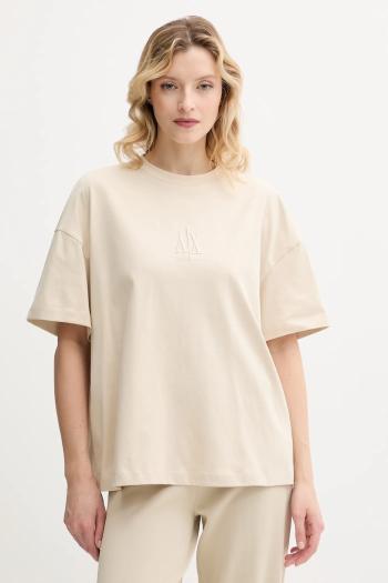 Bavlnené tričko Armani Exchange dámske, béžová farba, XW001182 AF15085