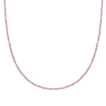 Sparkling Jewels Korálkový náhrdelník s fialovým kremeňom NLK04G-G59