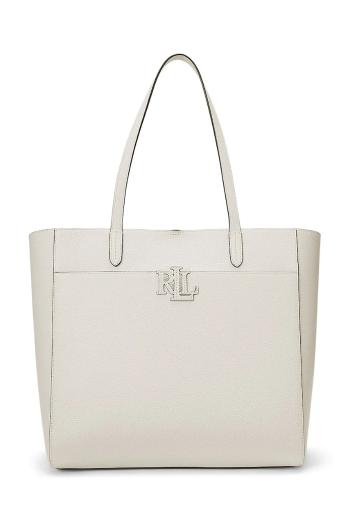 Kožená kabelka Lauren Ralph Lauren biela farba, 431960183