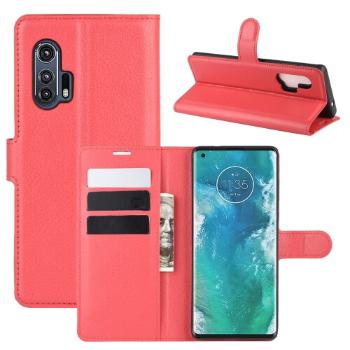 LITCHI Peňaženkový kryt Motorola Edge Plus červený