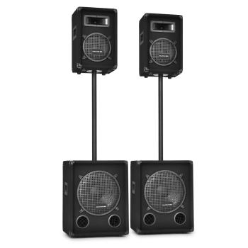 Malone Poschodový PA systém 2.2, pasívny 2 x 800 W subwoofer & 2 x 300 W PA reproduktory