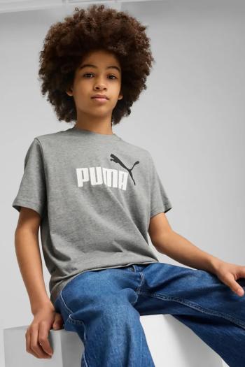 Detské bavlnené tričko Puma ESS 2 COLOR No.1 Logo Tee šedá farba, s potlačou, 685778
