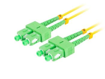 LANBERG optický patch cord SM SC/APC-SC/APC duplex 2m LSZH G657A1 priemer 3mm, farba žltá