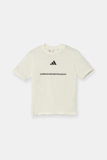 Detské bavlnené tričko adidas biela farba, vzorovaná, KC5385