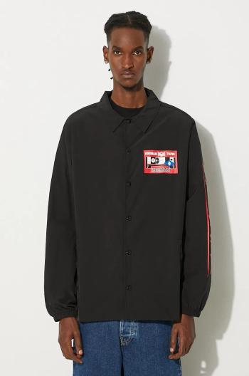 Bunda ICECREAM Ictv Coach Jacket pánska, čierna farba, prechodná, IC24305