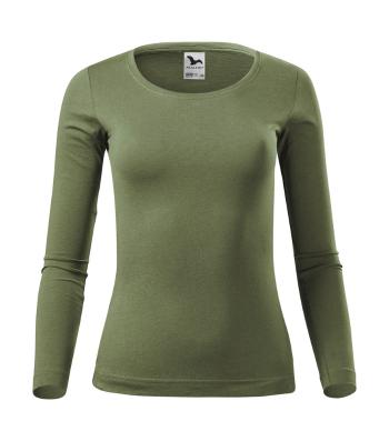 MALFINI Dámske tričko s dlhým rukávom Fit-T Long Sleeve - Khaki | L