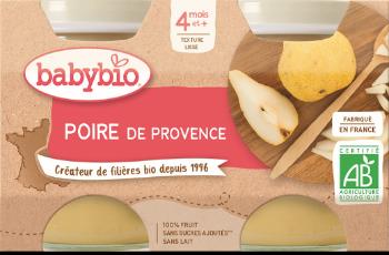 BABYBIO Ovocný príkrm hruška 2 x 130 g