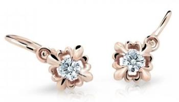 Cutie Jewellery Roztomilé detské náušnice z ružového zlata C2212-10-X-4 biela