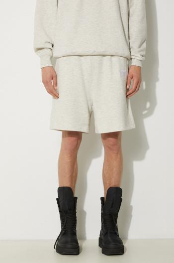 Bavlnené šortky Awake NY Awake Sweatshort šedá farba, melanžové, SP24-PA006