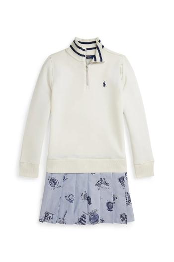 Šaty Polo Ralph Lauren biela farba, mini, rovný strih, 313970998001