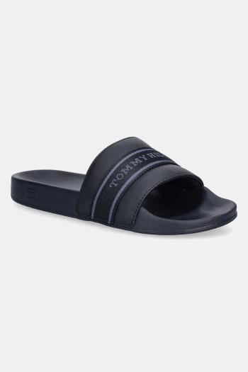 Šľapky Tommy Hilfiger HILFIGER POOLSIDE WITH WEBBING dámske, tmavomodrá farba, FW0FW08529