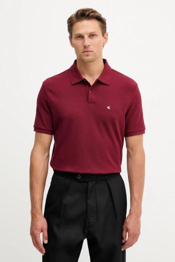 Bavlnené polo tričko Calvin Klein Jeans biela farba, jednofarebné, LV040EM269