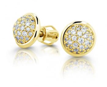 Cutie Jewellery Elegantné náušnice zo žltého zlata so zirkónmi Z6404-3258-30-10-X-1