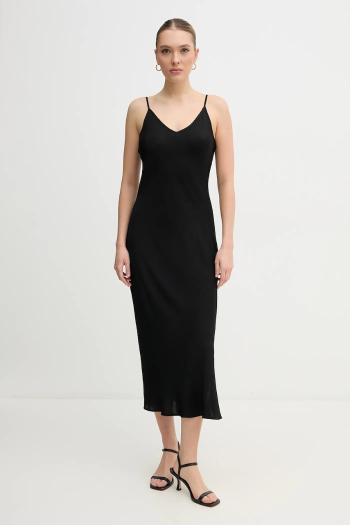 Šaty Dkny čierna farba, midi, priliehavá, DJ5D9053