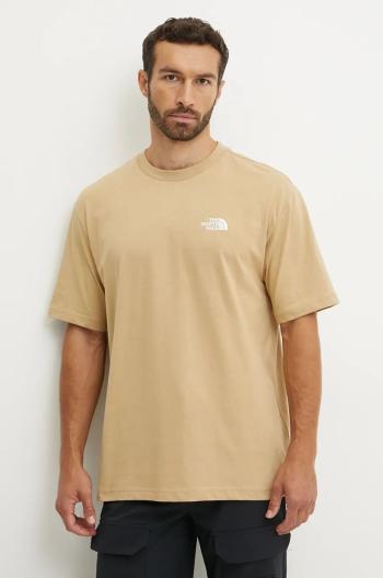 Bavlnené tričko The North Face Essential Oversize Tee pánske, béžová farba, jednofarebné, NF0A87NRLK51