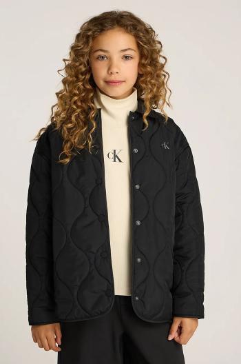 Detská bunda Calvin Klein Jeans čierna farba, IG0IG02795