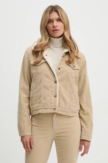 Menčestrová bunda Levi's béžová farba, prechodná, oversize, 36136