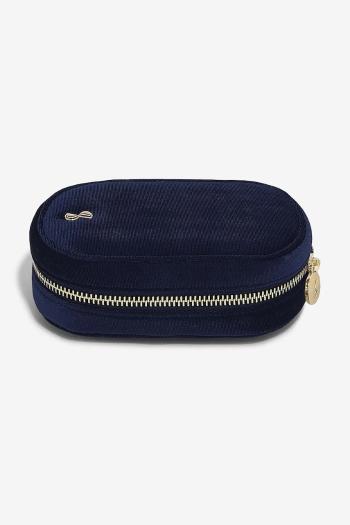 Kozmetická taška Stackers Compact Velvet tmavomodrá farba