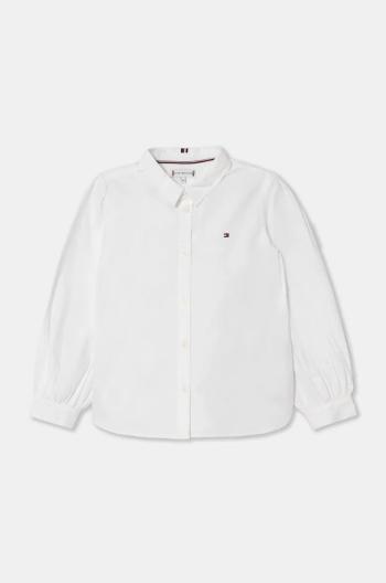 Detská bavlnená košeľa Tommy Hilfiger biela farba, KG0KG08106