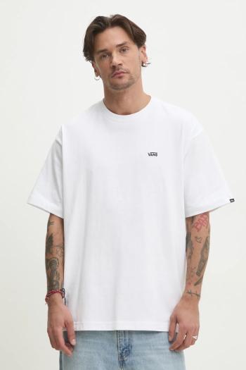 Bavlnené tričko Vans pánske, biela farba, jednofarebné, VN000P1PWHT1