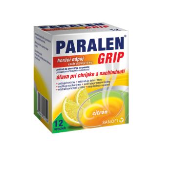 Paralen Grip horúci nápoj citrón  650 mg/10 mg 12 sáčkov