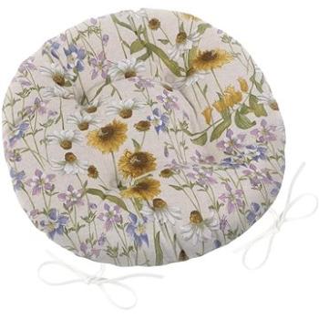 Bellatex IVO okrúhly prešívaný - priemer 40 cm - harmanček (5659)