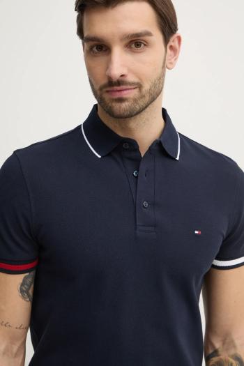 Polo tričko Tommy Hilfiger pánske, tmavomodrá farba, s nášivkou, MW0MW38458