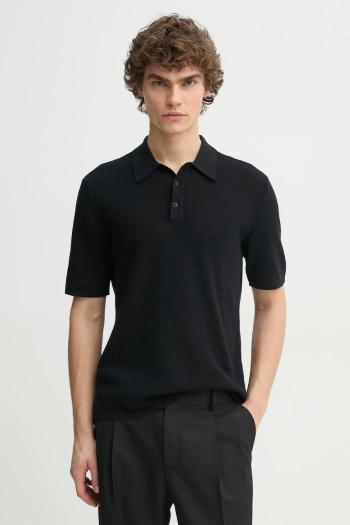 Polo tričko Rag & Bone pánske, čierna farba, jednofarebné, MBS22S018KI18