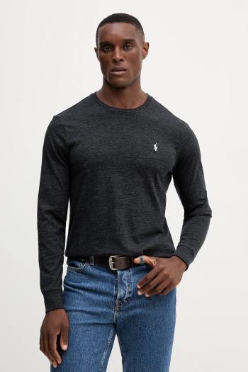 Tričko s dlhým rukávom Polo Ralph Lauren čierna farba, 710P01524