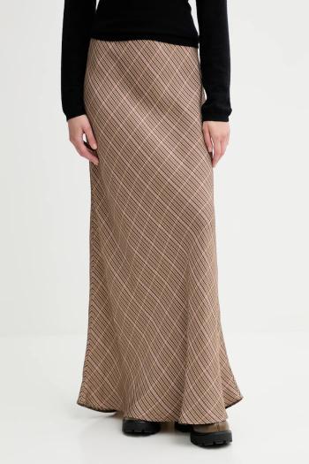 Sukňa MUNTHE BARDOT hnedá farba, maxi, áčkový strih, 253120525330