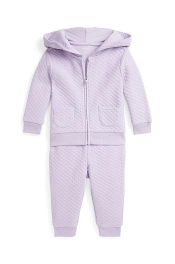 Detská tepláková súprava z bavlny Polo Ralph Lauren fialová farba, 310952355001