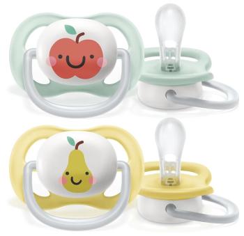 Avent cumlík Ultra Air Happy Jablko/Hruška mätová/žltá,Philips AVENT Cumlík Ultra air neutral (jablko) 0-6m 2 ks