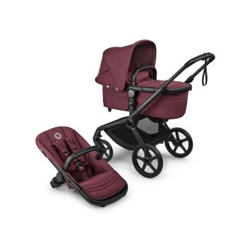 BUGABOO Kočík kompletný Fox 5 Renew - Black / Dark cherry-Dark cherry