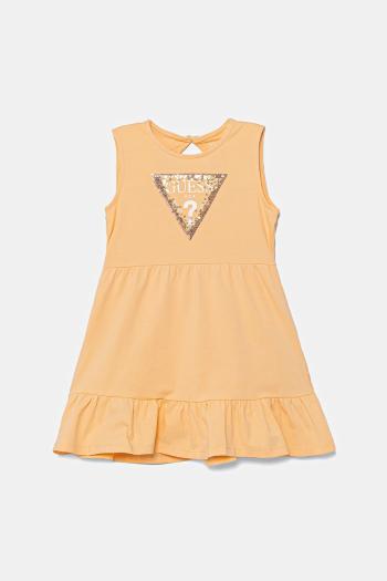Dievčenské šaty Guess oranžová farba, mini, áčkový strih, K5GK22 K6YW4