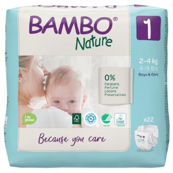 Bambo nature 1 detské prírodné plienky Newborn 2-4 kg 22 ks