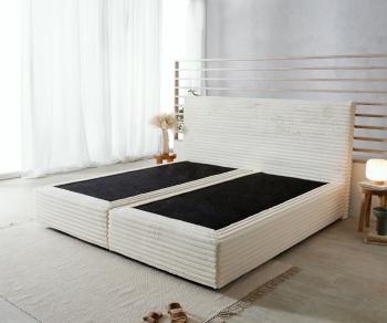 Boxspringová posteľ Dream-Well 200x200 cm plyšový manšestr s matracom