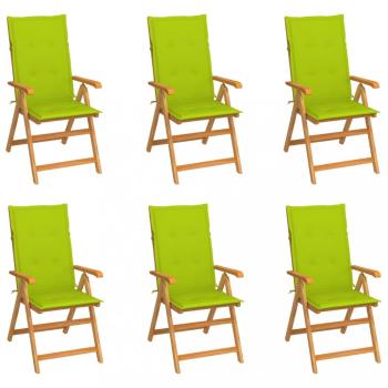 Záhradná stolička 6 ks teak / látka Dekorhome