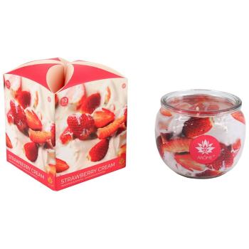 Arome Vonná sviečka v skle Strawberry Cream, 90 g