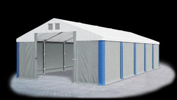 Garážový stan 4x6x2m strecha PVC 560g/m2 boky PVC 500g/m2 konštrukcia ZIMA PLUS Biela Šedá Modré