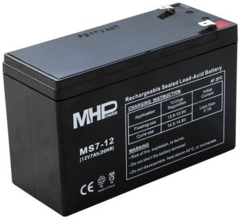 Mhpower olovený akumulátor agm 12 v 7 ah faston f2 6,3 mm