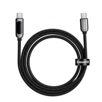 USB-C – USB-C Baseus kijelzőkábel, 100 W, 2 m (fekete)