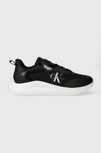Tenisky Calvin Klein Jeans EVA RUNNER LOW LACE ML MIX čierna farba, YM0YM00968